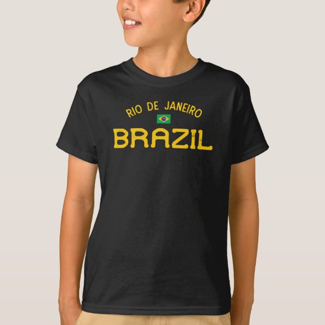 Distressed Rio de Janeiro Brazil Boys' T-Shirt (Front)