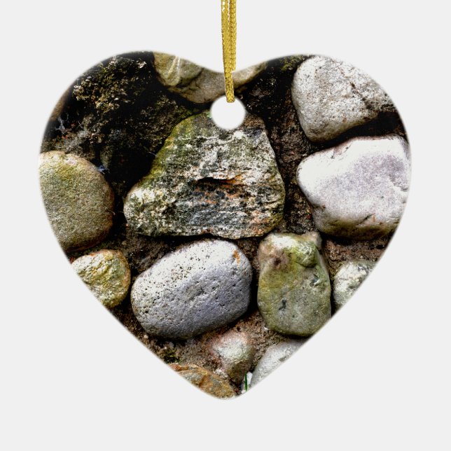 Distressed Rocks stones fieldstone pattern Ceramic Ornament (Front)