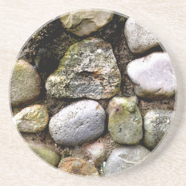 Distressed Rocks stones fieldstone pattern Coaster (Front)