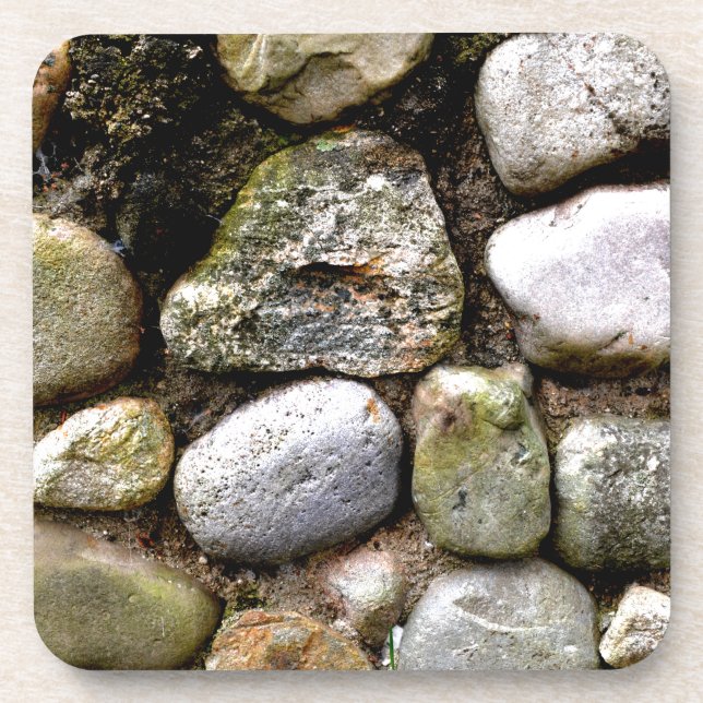 Distressed Rocks stones fieldstone pattern Coaster (Front)