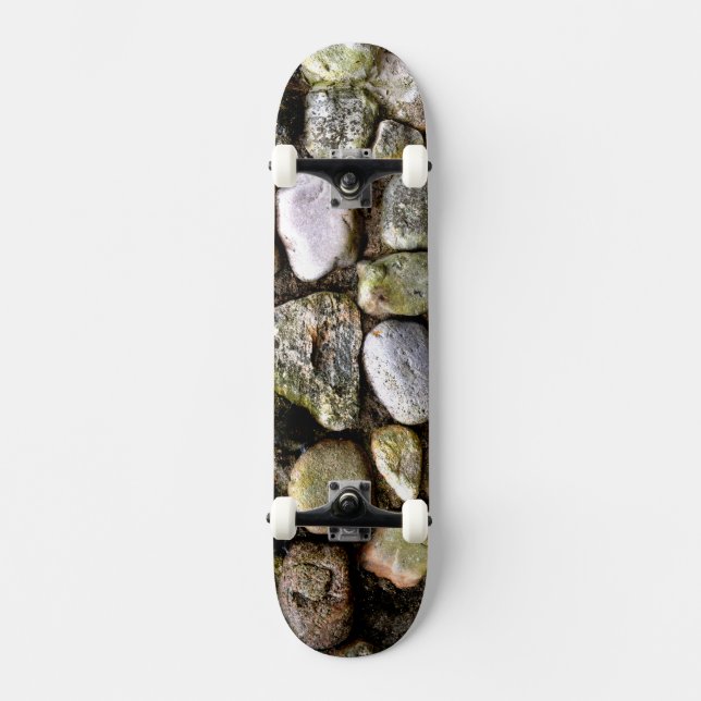 Distressed Rocks stones fieldstone pattern Skateboard (Front)