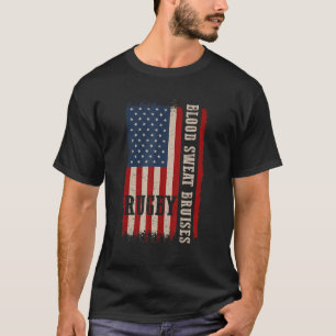 Distressed Rugby 4th of July USA Rugby American Fl T-Shirt