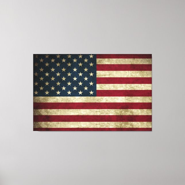Distressed Rustic American 50 Star Flag Print (Front)