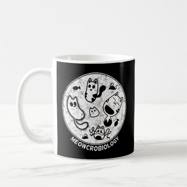 Distressed Science Cat Bacteria Microbiology Meowc Coffee Mug (Left)