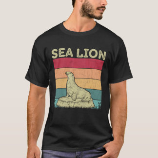 Distressed Sea Lion Lover Boys Girls Retro Style S T-Shirt