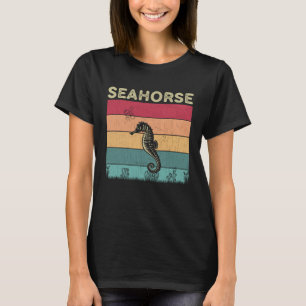 Distressed Seahorse  Boys Girls Retro Style Seahor T-Shirt
