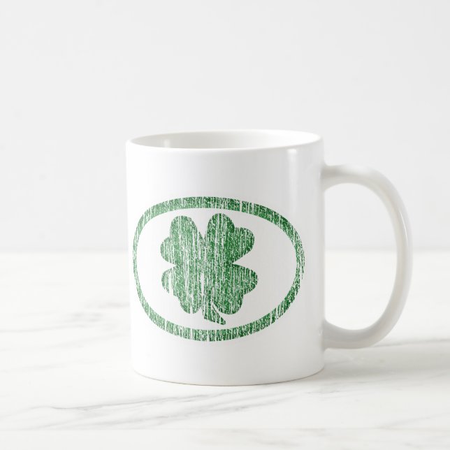 Distressed Shamrock Coffee Mug (Right)