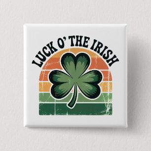 Distressed Shamrock Irish Holiday Design 2 Inch Square Button