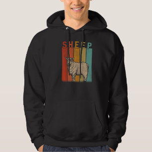 Distressed Sheep  Men Women Kid Cute Sheep Retro Hoodie