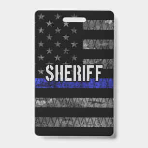Distressed Sheriff Police Flag Badge