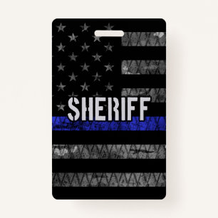 Distressed Sheriff Police Flag Badge