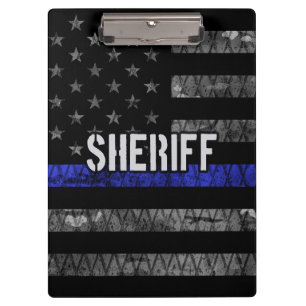 Distressed Sheriff Police Flag Clipboard