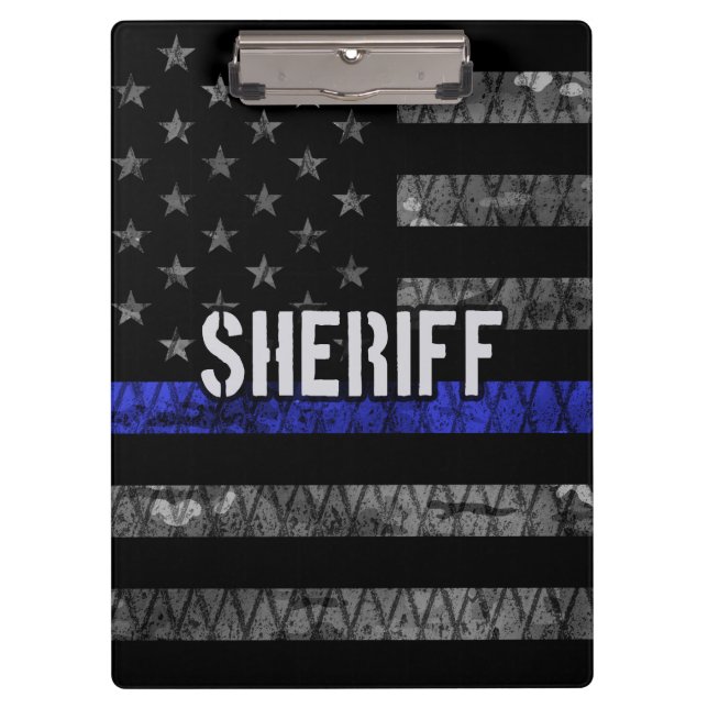 Distressed Sheriff Police Flag Clipboard (Front)