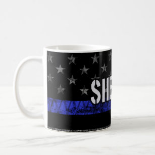 Distressed Sheriff Police Flag Coffee Mug