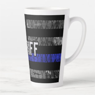 Distressed Sheriff Police Flag Latte Mug