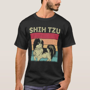Distressed Shih Tzu Dog Boys Girls Retro Shih Tzu T-Shirt