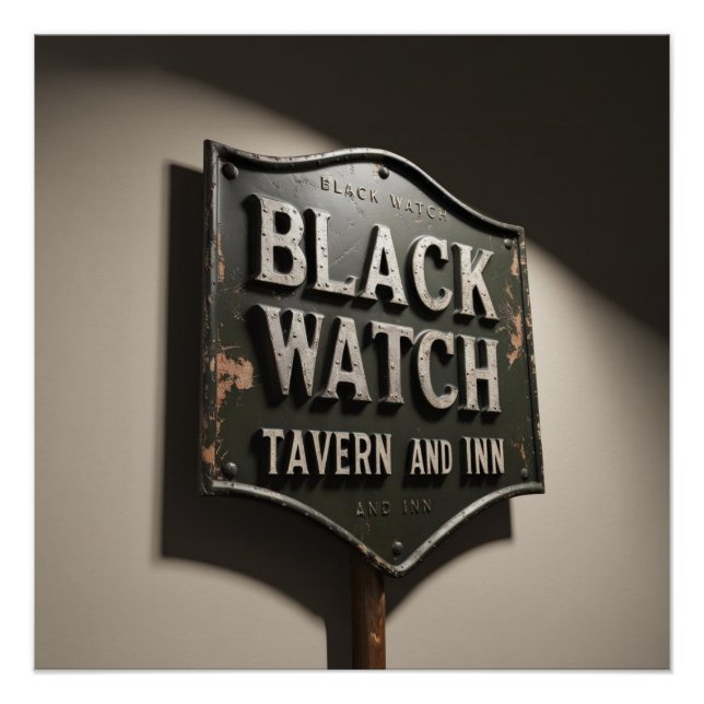 Distressed Sign Black Watch Inn Poster (Front)