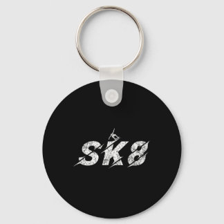 Distressed Sk8 Skate Skater Kids Boys Girls Skateb Keychain