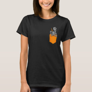 Distressed Skeleton Messy Bun Coffee Skull drinkin T-Shirt