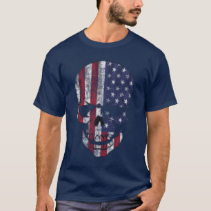 Distressed Skull American Flag T-Shirt
