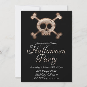 Distressed Skull Bones HALLOWEEN PARTY Invitations
