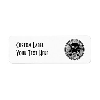 Distressed Skull & Crossbones Silhouette B&W