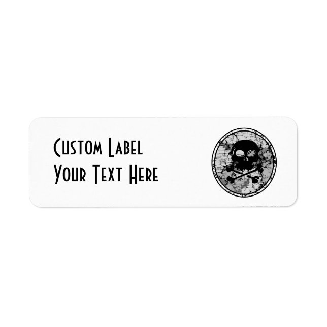 Distressed Skull & Crossbones Silhouette B&W (Front)