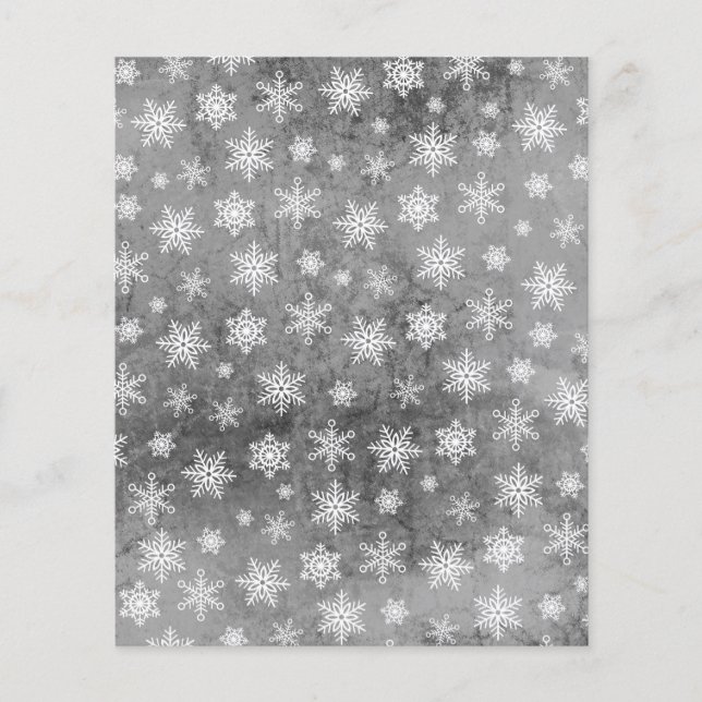 Distressed Snowflake Scrapbook Paper - Silver (Front)