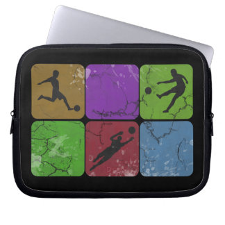 Distressed Soccer Player laptop sleeve