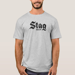 Distressed "Stag Beer" Retro Logo T-Shirt