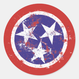 Distressed State Flag Of Tennessee Stickers