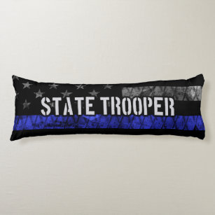 Distressed State Trooper Police Flag Body Pillow