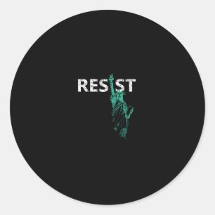Distressed Statue Of Liberty Resist Classic Round Sticker