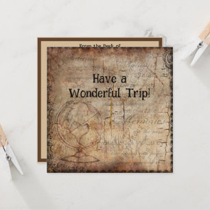 Distressed Steampunk Globe Travel Journal Paper Card