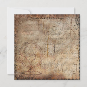 Distressed Steampunk Globe Travel Journal Paper Card