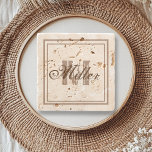 Distressed Stone Rustic Aged Monogram Stone Coaster<br><div class="desc">This design was created though digital art. It may be personalized in the area provided by changing the photo and/or text. Or it can be customized by choosing the click to customize further option and delete or change the colour the background, add text, change the text colour or style, or...</div>