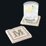 Distressed Stone Rustic Aged Monogram Stone Coaster<br><div class="desc">This design was created though digital art. It may be personalized in the area provided by changing the photo and/or text. Or it can be customized by choosing the click to customize further option and delete or change the colour the background, add text, change the text colour or style, or...</div>