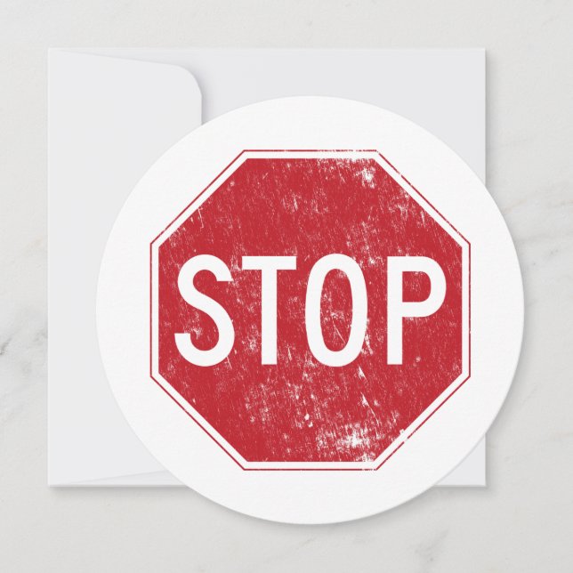 Distressed Stop Sign Invitation (Front)