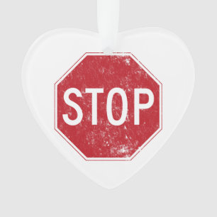 Distressed Stop Sign Ornament