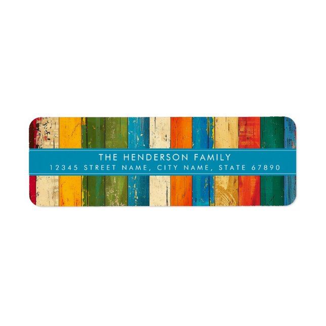 Distressed Stripe Background Return Address Labels (Front)