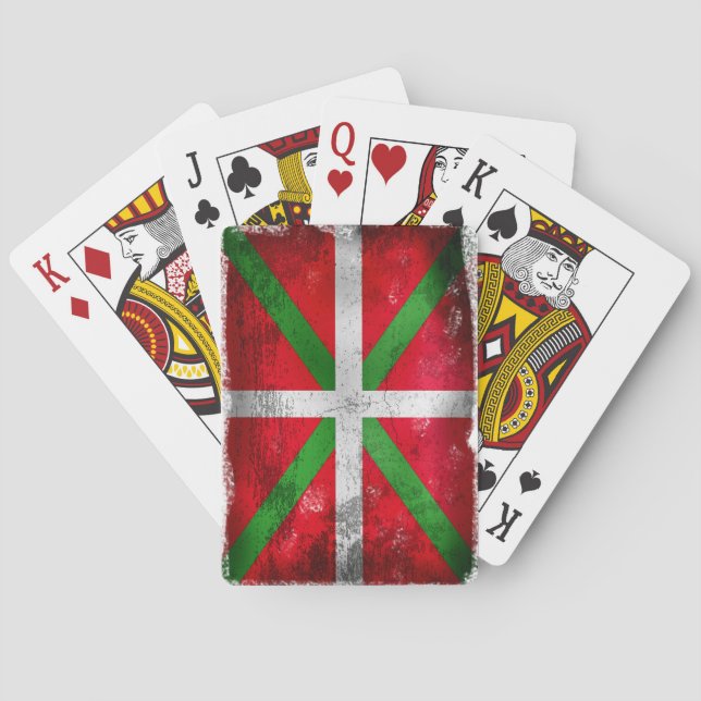 Distressed style Basque flag: Ikurriña, Playing Cards (Back)