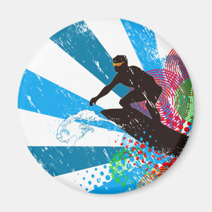 Distressed Surfer Paradise Magnet