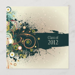 Distressed swirls graduation party announcement