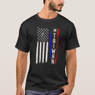 Distressed Taiwanese American Flag It S In My Dna T-Shirt