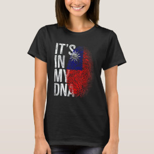 Distressed Taiwanese Flag It's In My DNA Fingerpri T-Shirt