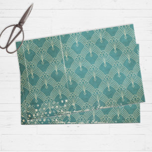Distressed Teal Retro Tissue Paper