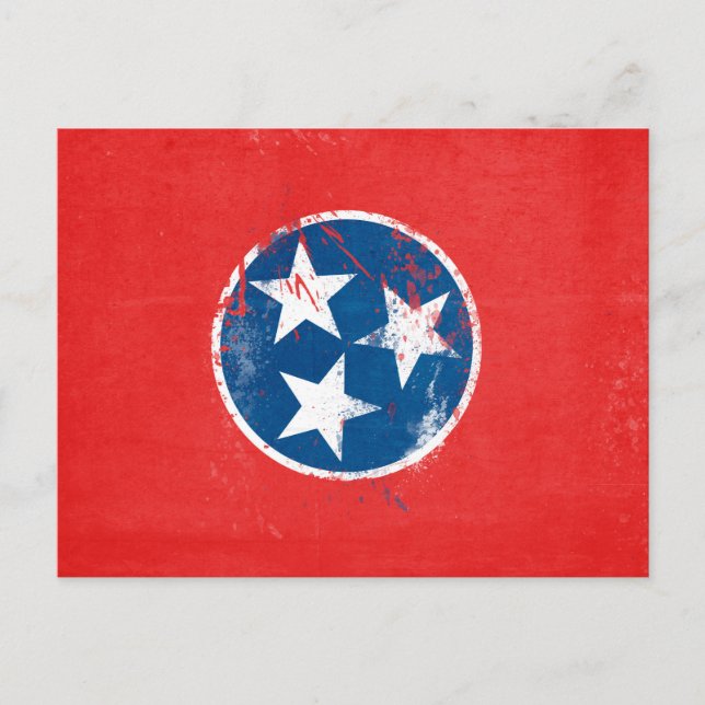 Distressed Tennessee Flag Postcard (Front)
