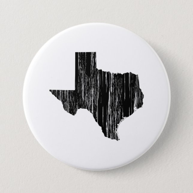 Distressed Texas State Outline 3 Inch Round Button (Front)