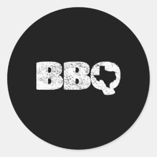 Distressed Texas Tx Map Bbq Outfit Rbecue Simple T Classic Round Sticker