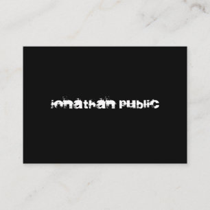 Distressed Text Black And White Modern B&W Elegant Business Card